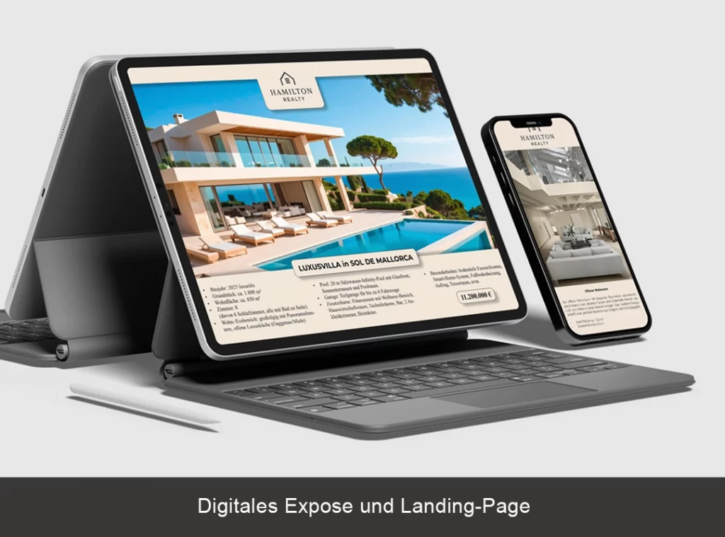 Landingpage und digitales Exposé